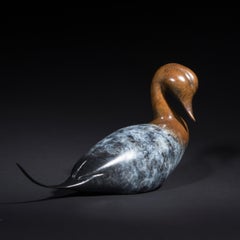 'Pintail Duck' Solid Bronze Bird. Modern British Wildlife & Nature Sculpture 