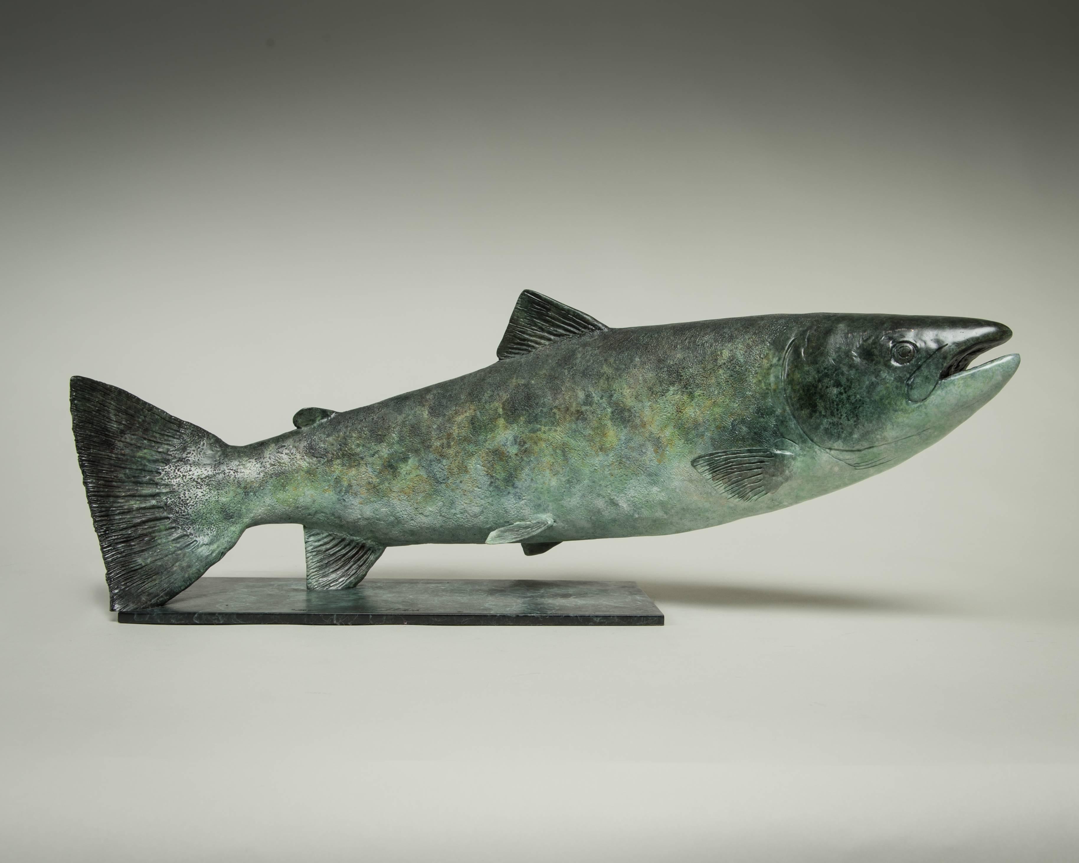 Richard Smith b.1955 Still-Life Sculpture - 'Salmon' Contemporary Bronze Sculpture, Fish Modern British Wildlife & Nature 