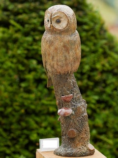 Solid Bronze Wildlife and nature Sculpture 'Tawny Owl' by Richard Smith