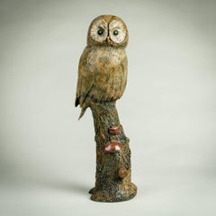 Solid Bronze Wildlife and nature Sculpture 'Tawny Owl' by Richard Smith