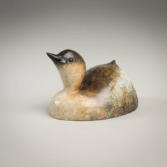 Sculpture en bronze massif "Dab Chick" par Richard Smith