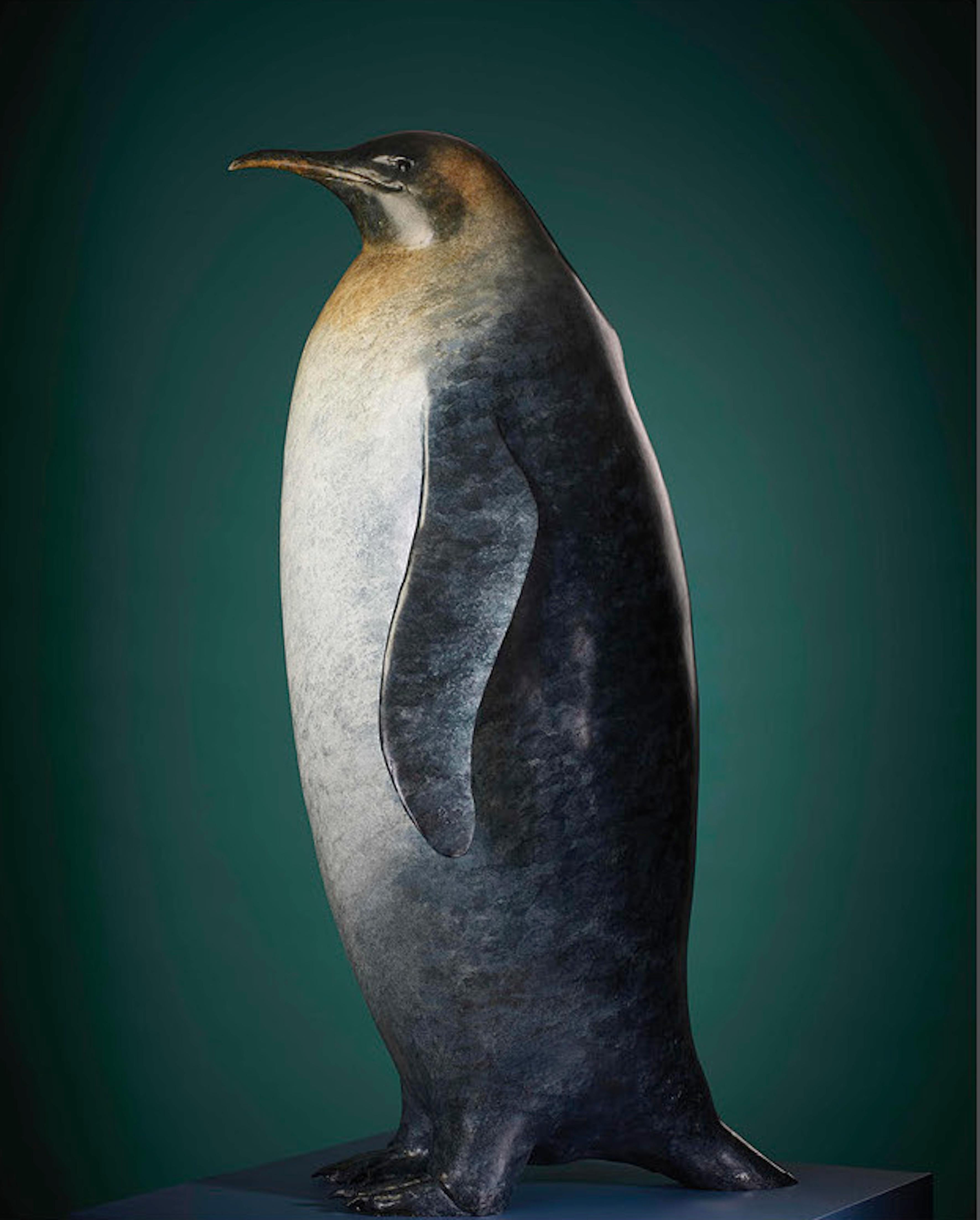 'The Emperor' Contemporary Bronze Animal Sculpture of an Emperor Penguin - Gold Still-Life Sculpture by Richard Smith b.1955