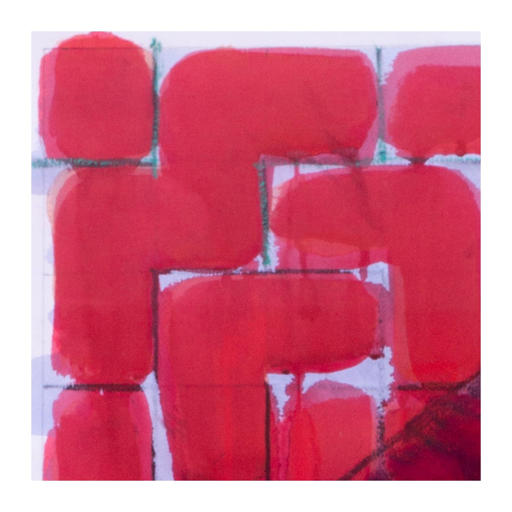 British Popart abstract work 'Interlocking abstract', Richard Smith, reds whites For Sale 1