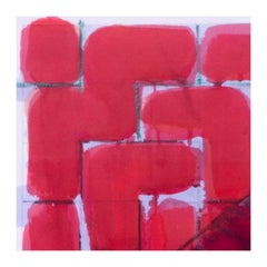 British Popart abstract work 'Interlocking abstract', Richard Smith, reds whites
