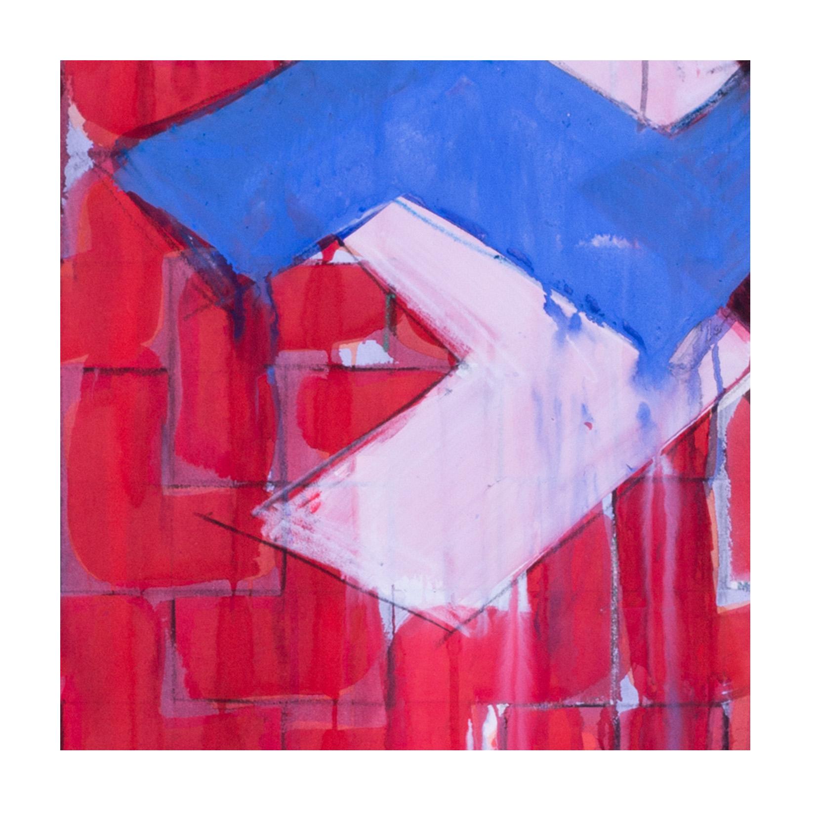 British Popart abstract work 'Interlocking abstract', Richard Smith, reds whites For Sale 2
