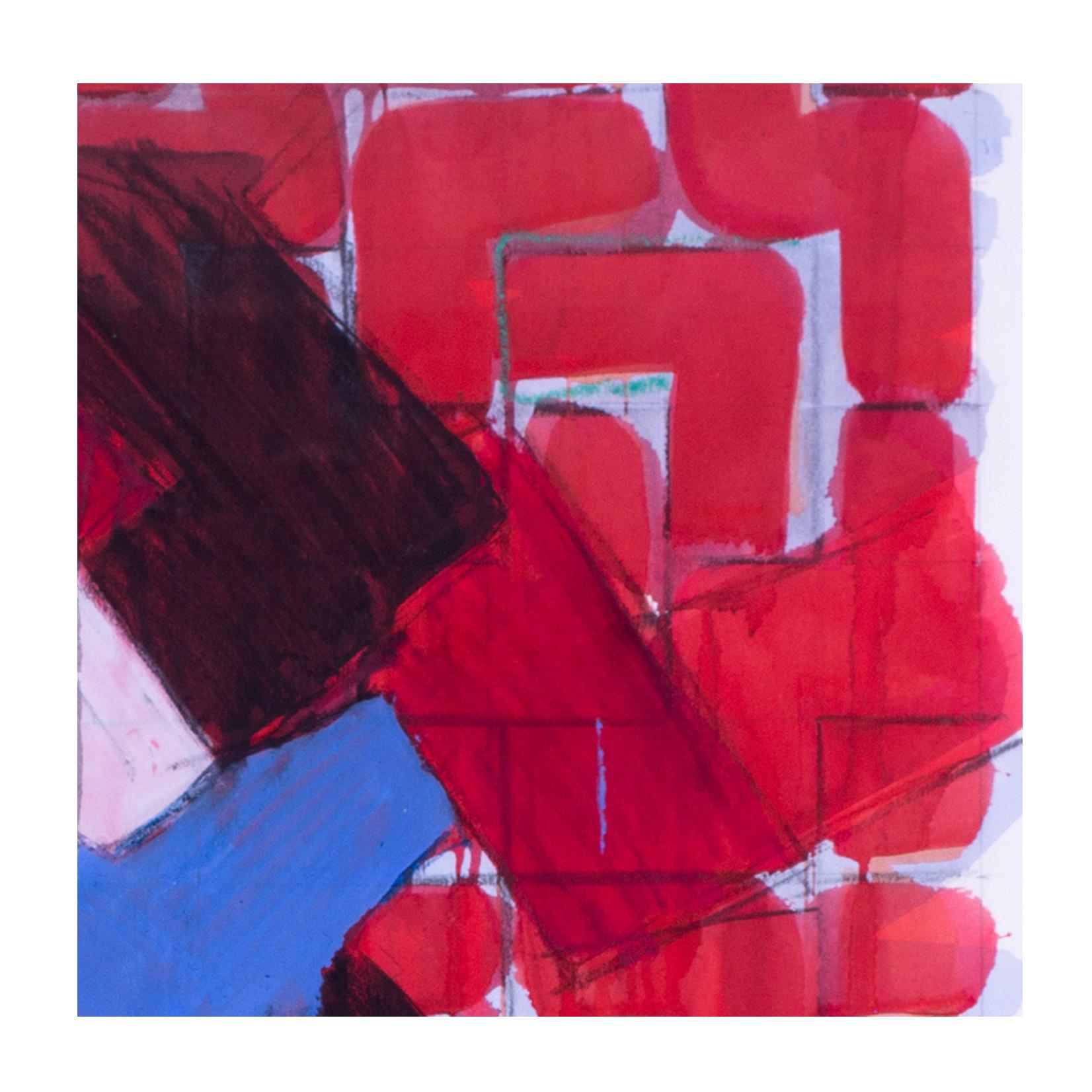 British Popart abstract work 'Interlocking abstract', Richard Smith, reds whites For Sale 3