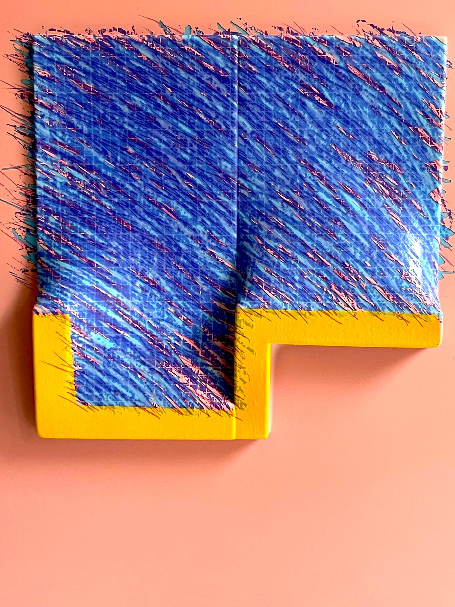 Seven from Logo Suite (Pink Blue) - 3D signed mixed media multiple #65/100 For Sale 2