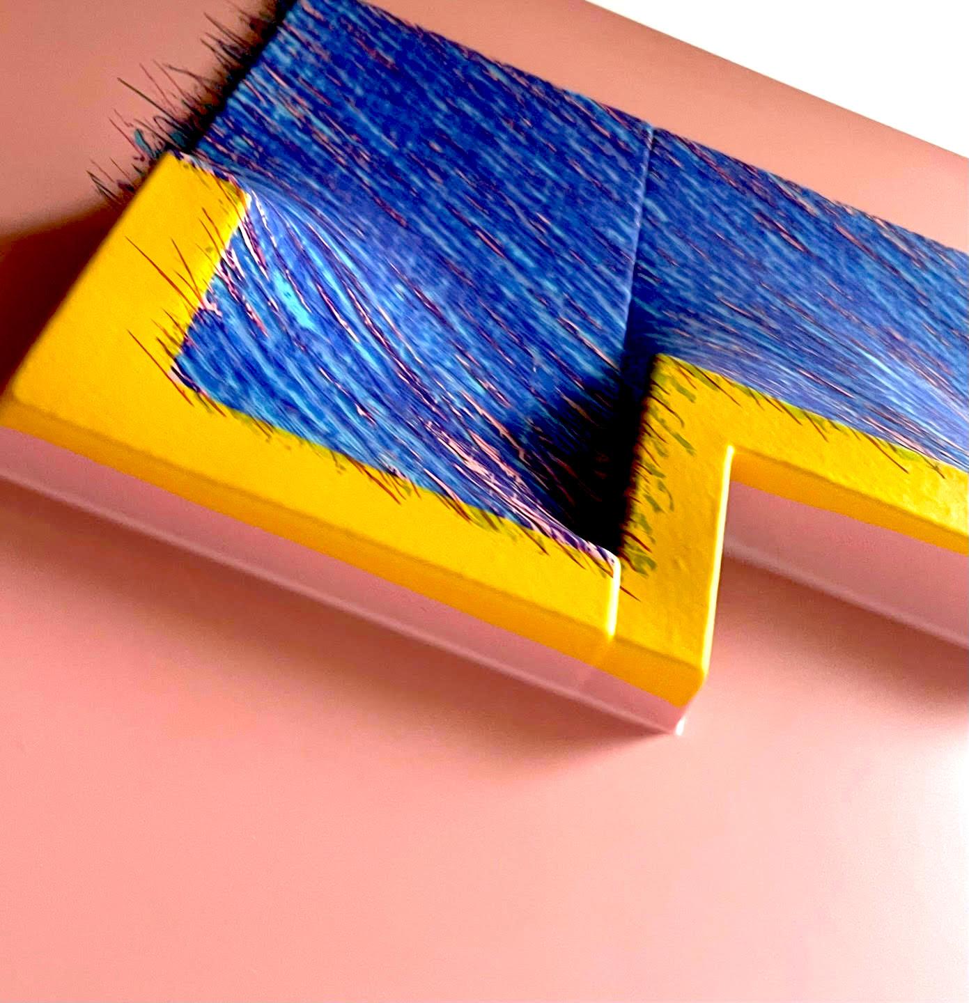 Seven from Logo Suite (Pink Blue) - 3D signed mixed media multiple #65/100 For Sale 3