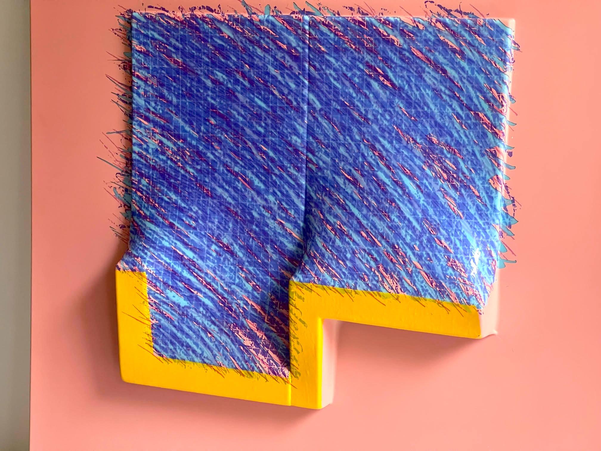 Seven from Logo Suite (Pink Blue) - 3D signed mixed media multiple #65/100 For Sale 4