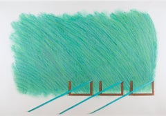 Disegno (Verde con tre lingue) Pastello su carta ritagliata di Richard Smith, 1970