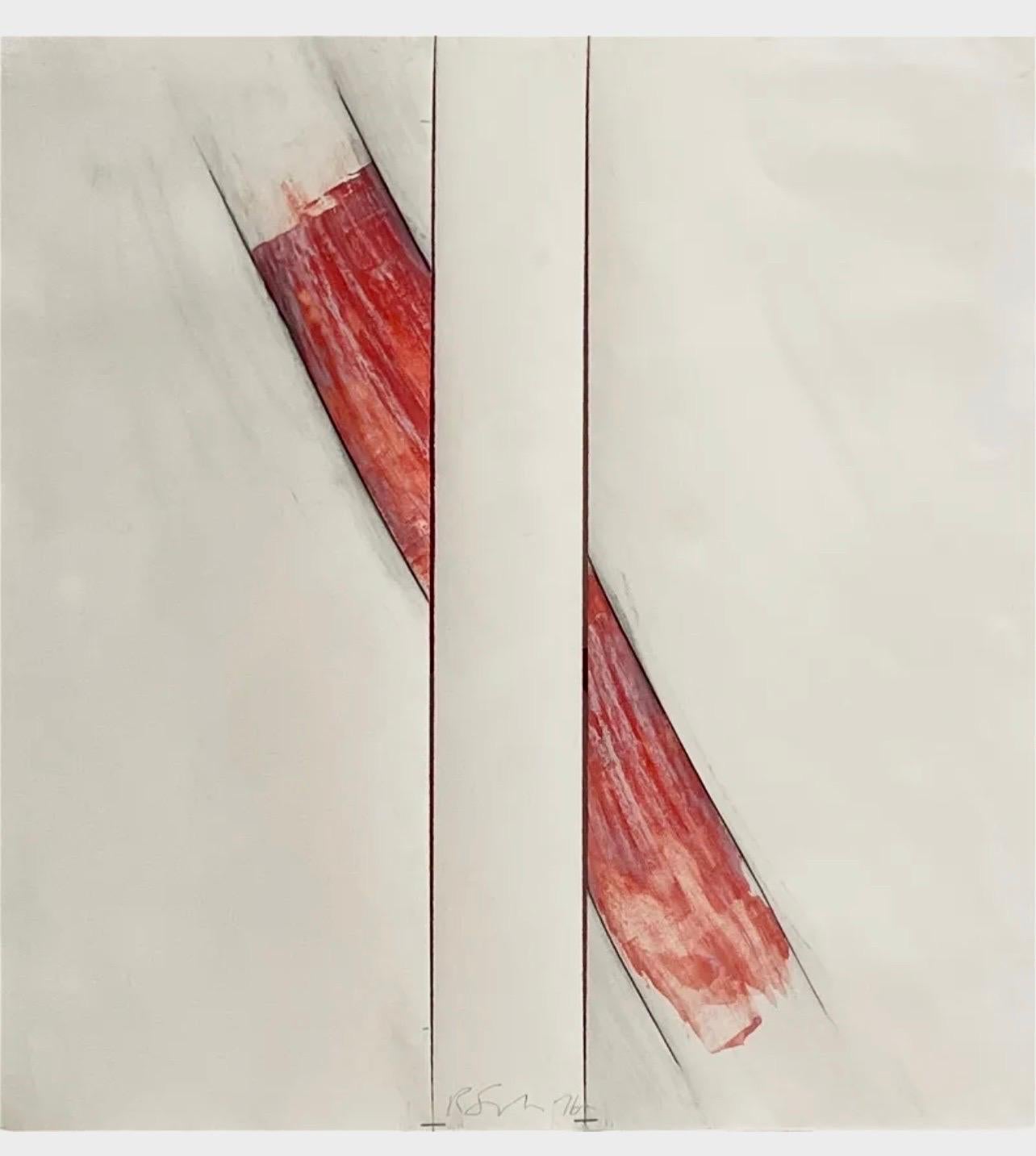 
Richard Smith, British (1931-2016)
Untitled (Abstract Composition) (1976)
Gouache, crayon, charcoal and metal staples on Arches paper
Hand signed lower center
sheet: 22 x 22 inches
frame dimensions: 32 3/4 x 31 3/4 x 1 5/8 inches, wood shadow box