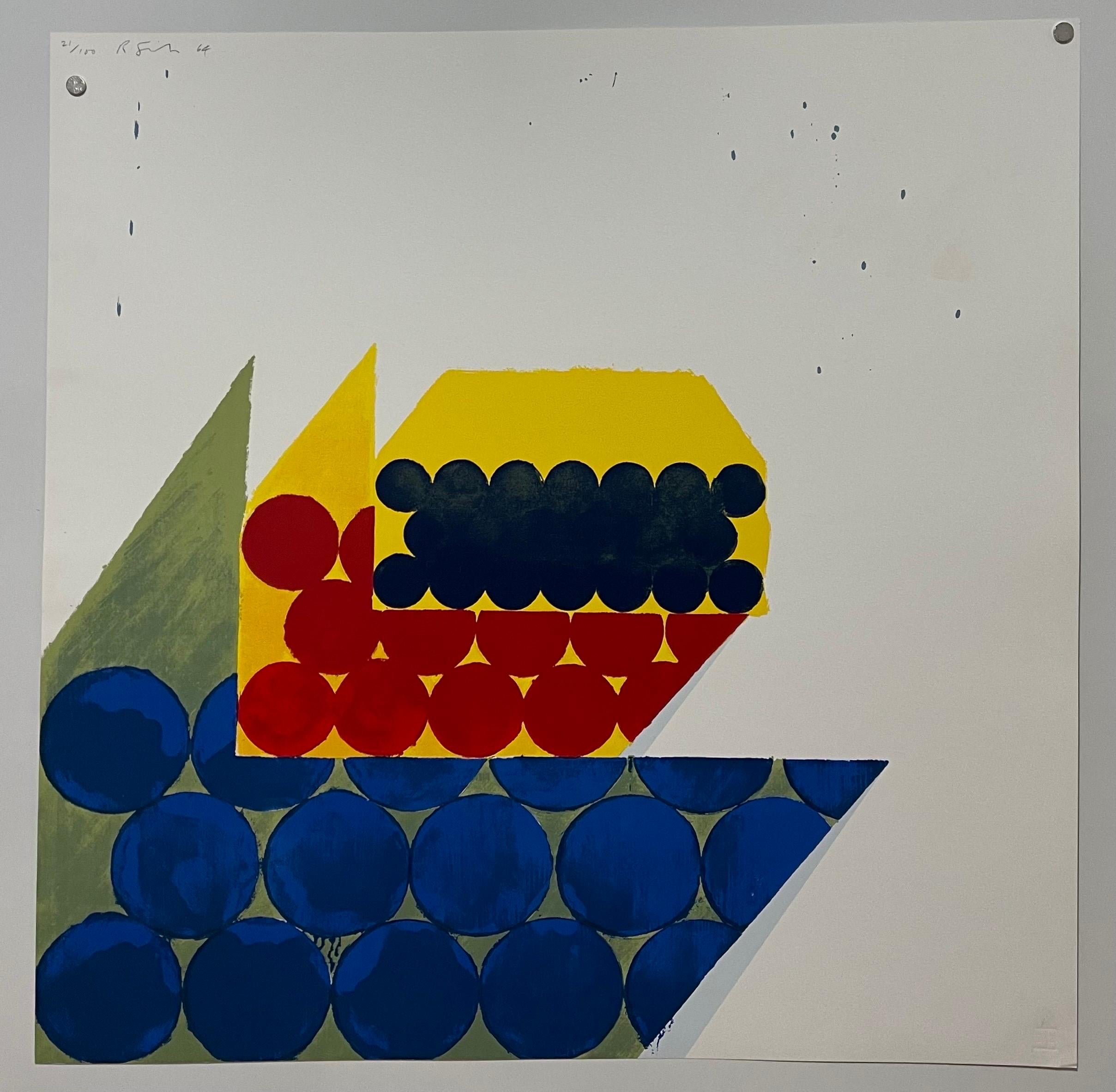 Impression sérigraphie abstraite minimaliste et abstraite en couleur Richard Smith On The Bowery Pop Art  en vente 1