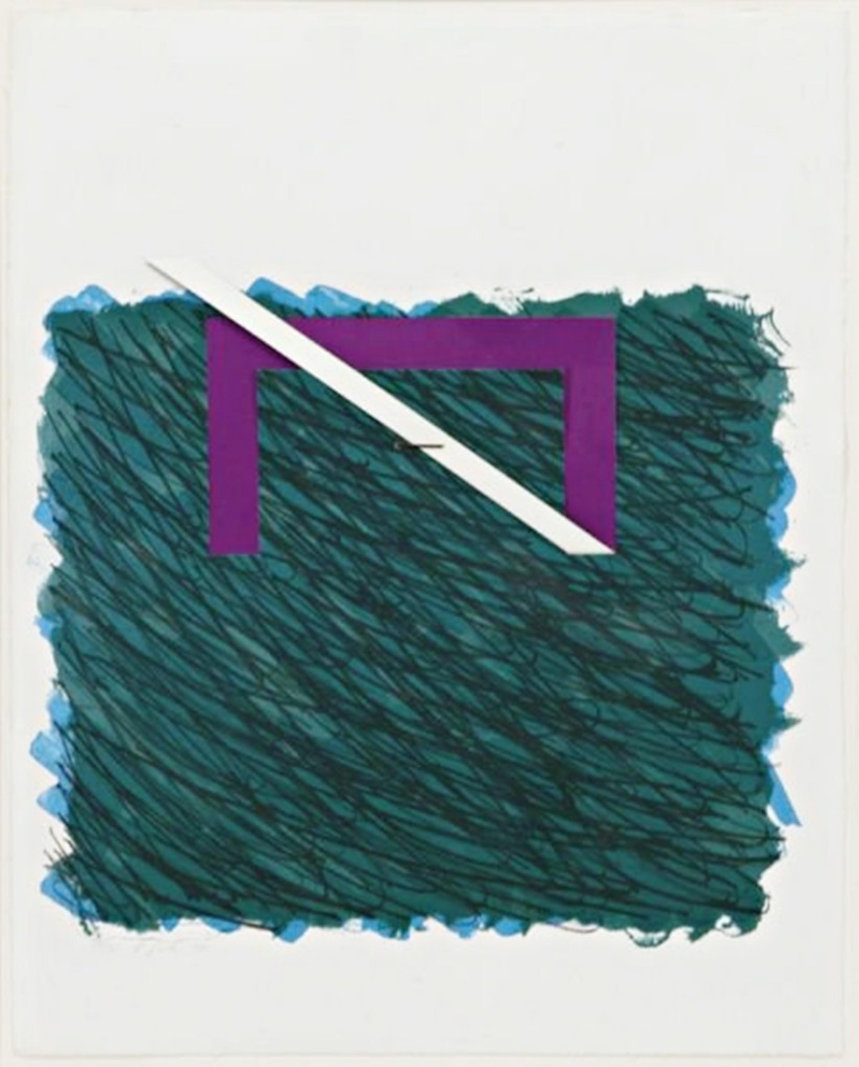 Bramble, 1970 abstract lithograph by British Pop art pioneer Signed/N, Framed - Abstract Print by Richard Smith