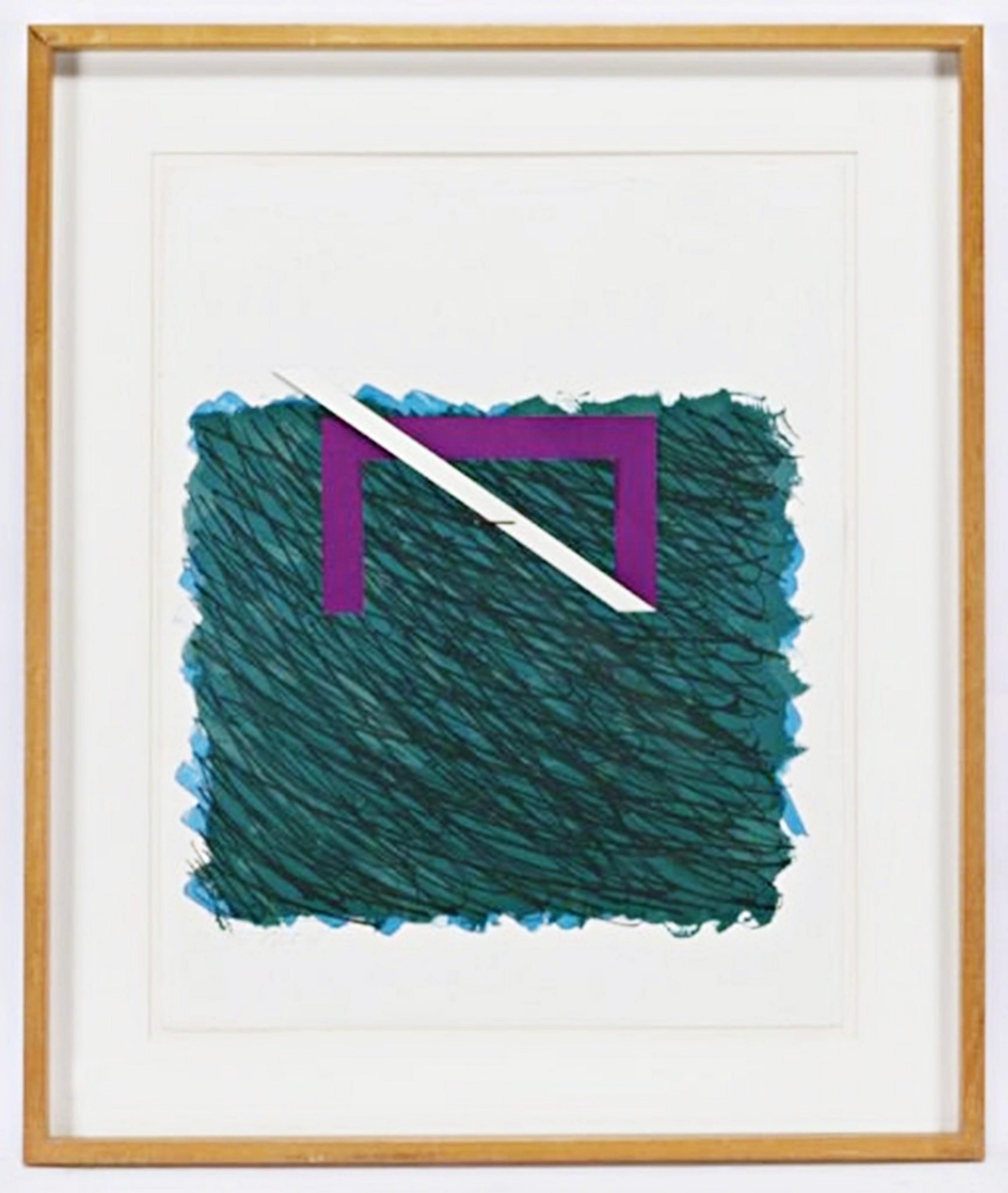 Bramble, 1970 abstract lithograph by British Pop art pioneer Signed/N, Framed - Print by Richard Smith