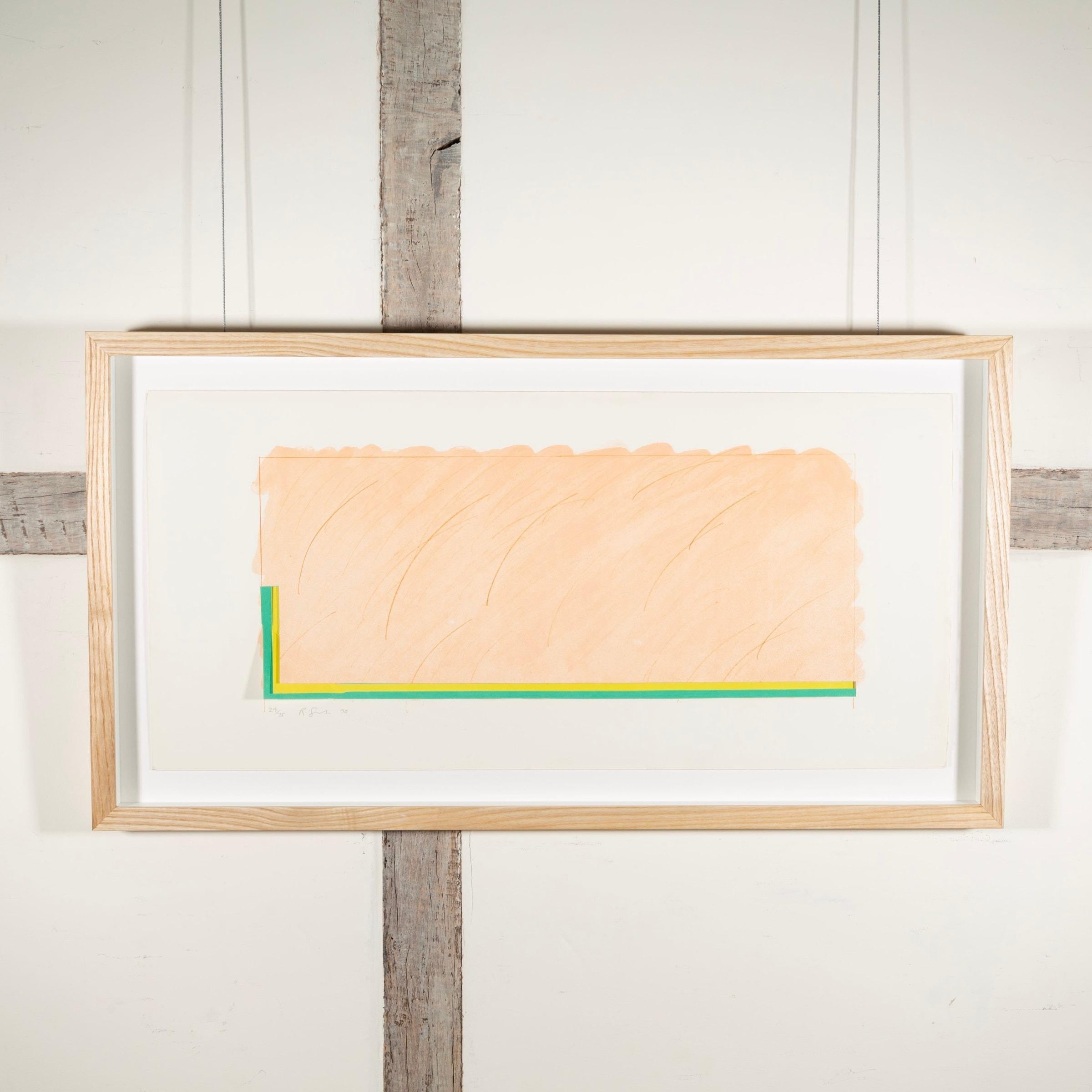 Horizon V (Peach, Yellow & Green), stampa litografica astratta, 1970 - Print di Richard Smith