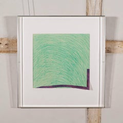 Interval, Abstract Green Tonal Lithograph Print, 1969