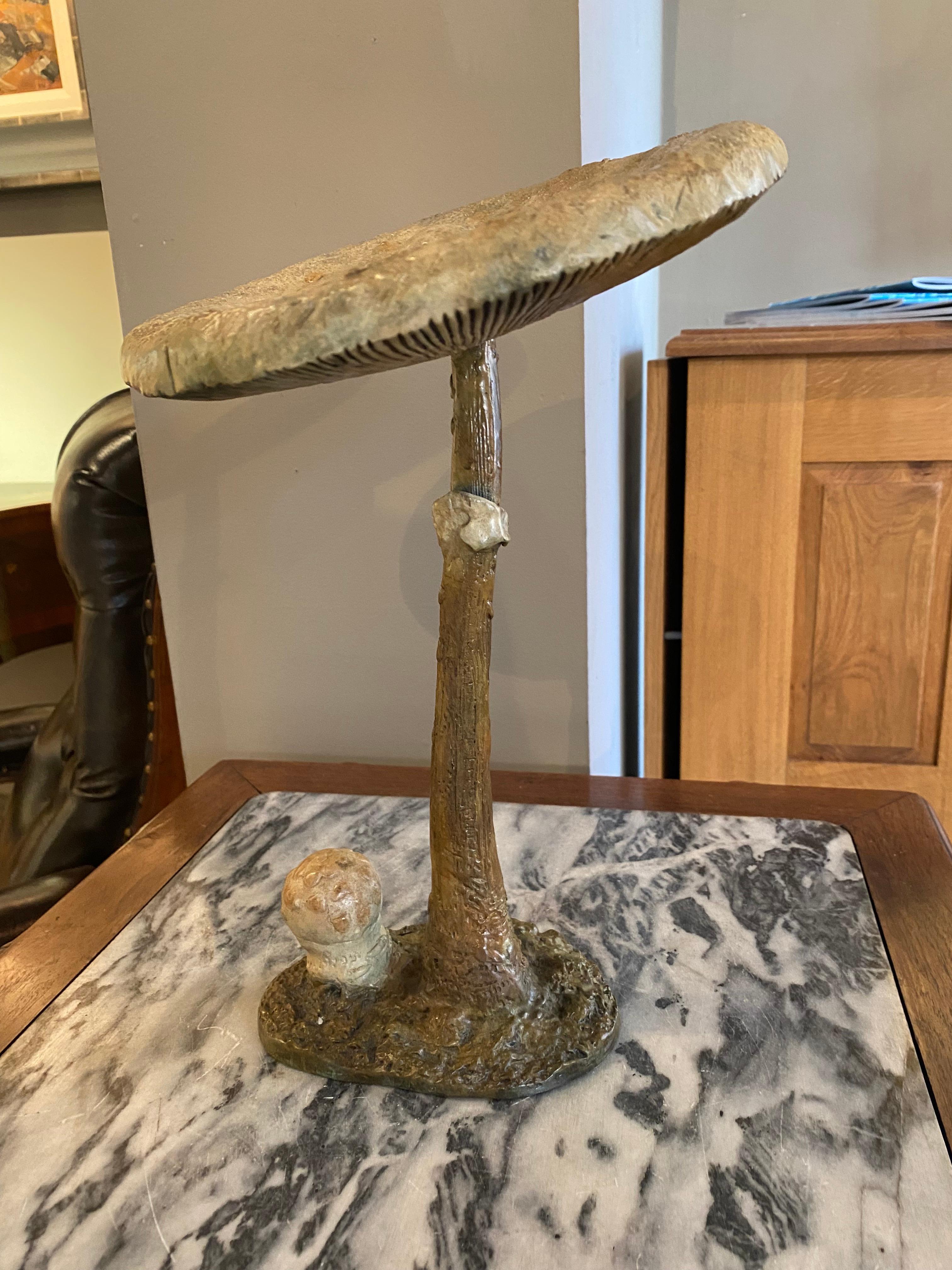 'Parasol Mushroom' Zeitgenössische Bronzeskulptur eines Pilzes, Wildlife im Angebot 1
