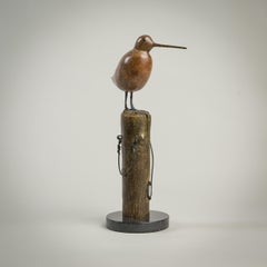 Sculpture d'oiseaux sauvages en bronze contemporaine "Bécassine" par Richard Smith