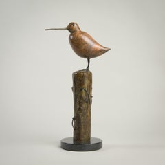 Sculpture d'oiseaux sauvages en bronze contemporaine "Bécassine" par Richard Smith