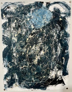 Bold Graphic Abstract Expressionist Mixed Media Painting Richard Snyder NYC Art