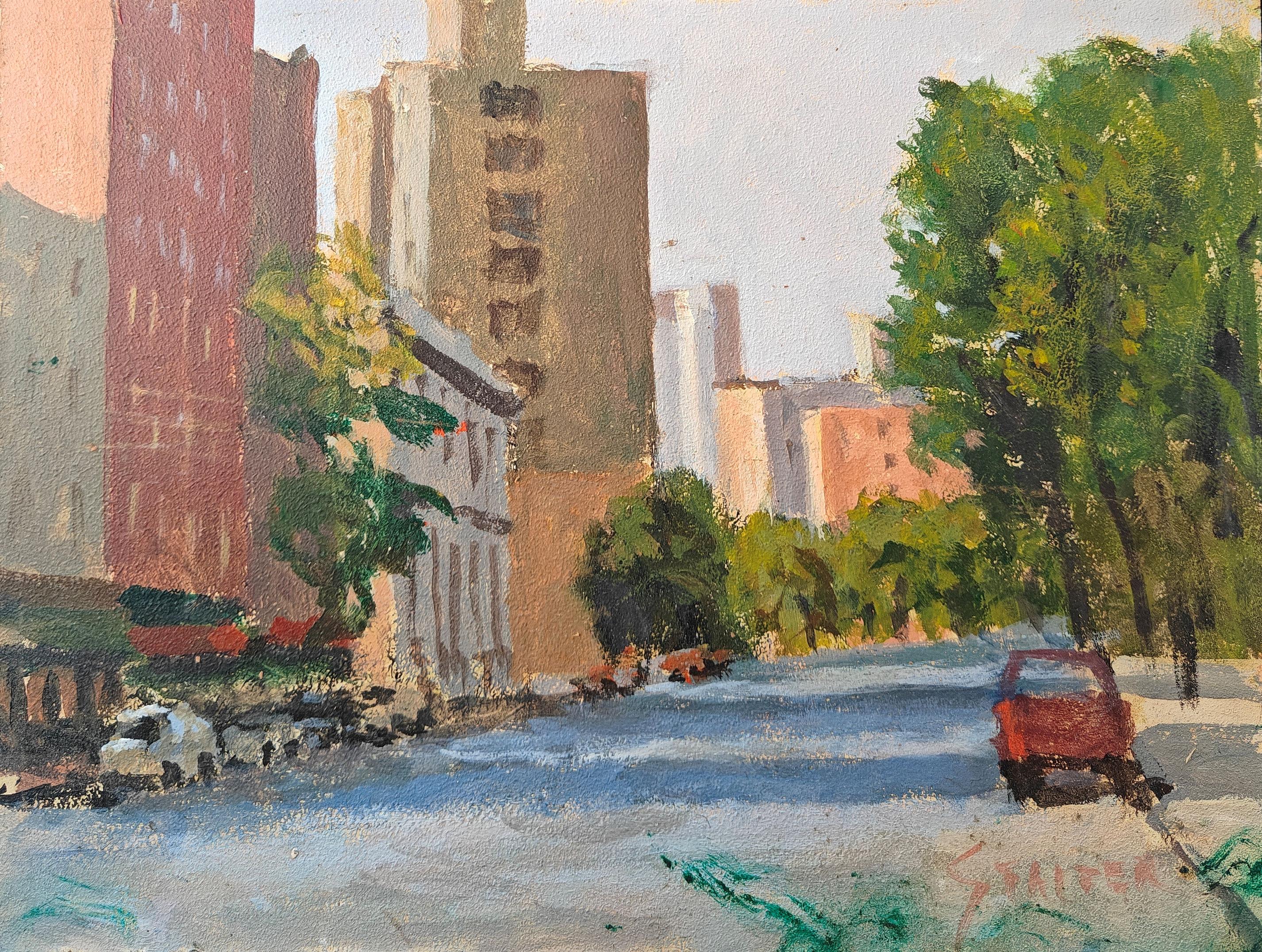 Richard Stalter
Un día en Nueva York, hacia 1980
Firmado abajo a la derecha
Óleo sobre tabla
9 x 12 pulgadas


Richard Stalter nació en Dayton, Ohio, el 27 de abril de 1934. Desarrolló su interés por el arte a una edad muy temprana, obteniendo