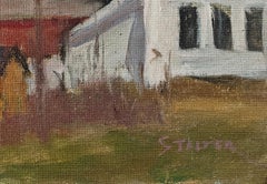 "Connecticut Country Side" Richard Stalter, Nordöstliche Farmlandschaft, rot