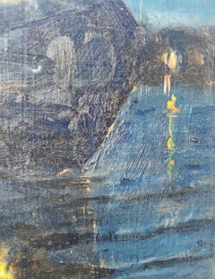 "Docked Trawlers" Richard Stalter, Atmosphérique, Bateaux de pêche, Paysage nocturne