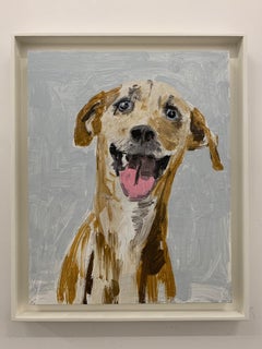 "Happy Guy" Contemporary, Expressionistic, Dog, Portrait, Painting