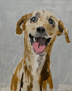 "Happy Guy" Contemporary, Expressionistic, Dog, Portrait, Painting