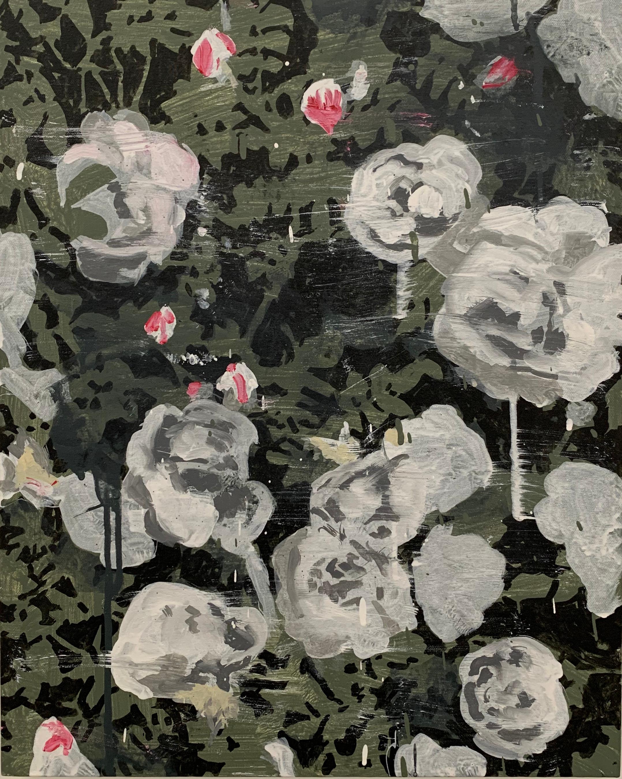 Richard Storms Landscape Painting - "Peggy
s Roses, " Contemporary, Abstract, Floral, Painting