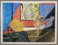 "Still Life & Penck, II"   Modernist Houston Artist Richard Stout EXTENSIVE BIO.