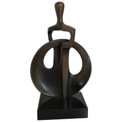 Richard Switzer 1994 Bronze Abstract Sculpture