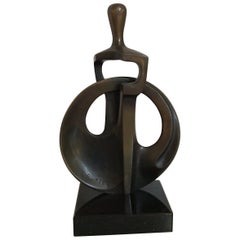 Vintage Richard Switzer 1994 Bronze Abstract Sculpture