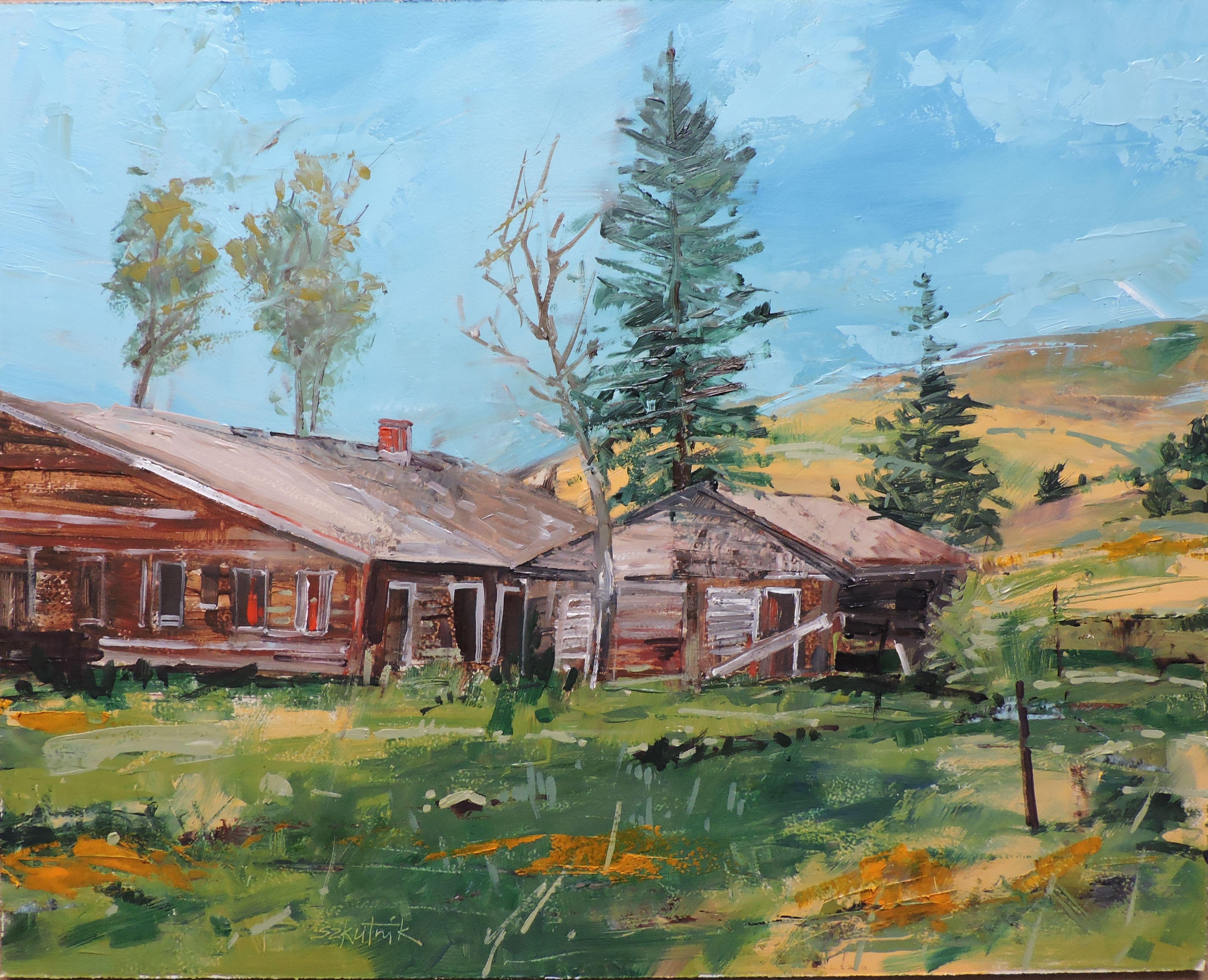 Abbandonato, Pittura, Olio su pannello di Wood - Painting di Richard Szkutnik