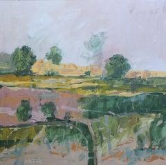 Abstracted Landscape, Painting, Oil on Wood Panel