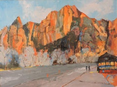 Afternoon at Zion, Painting, Oil on Wood Panel