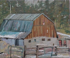 Barn in the Hill, Painting, Oil on Other