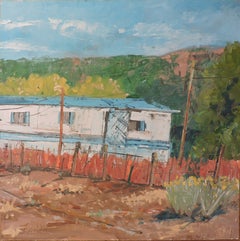 Blue Roof Trailer, Painting, Oil on Wood Panel