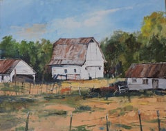 Bon View Ranch, Gemälde, Öl auf Holzplatte