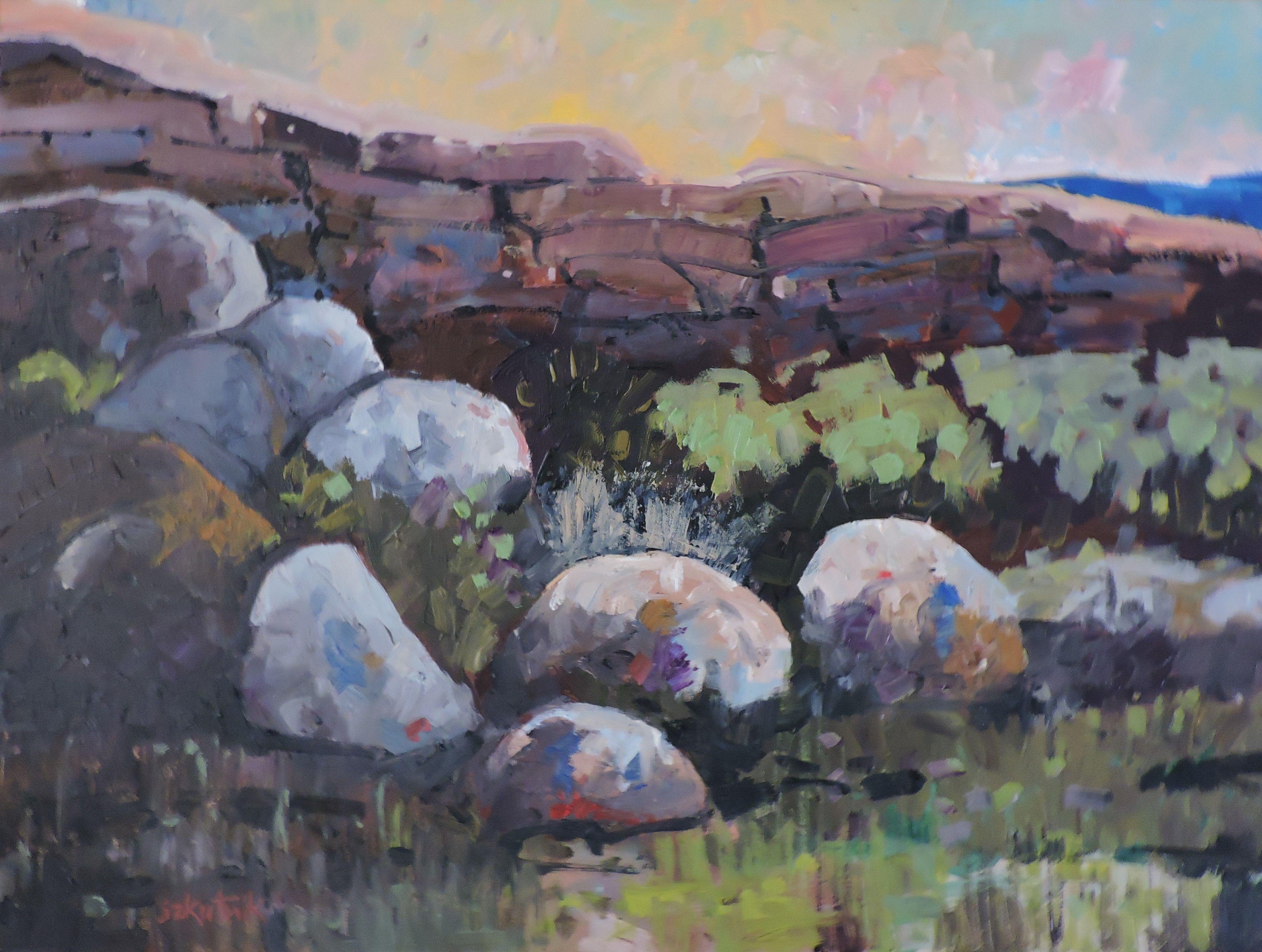 Richard Szkutnik Landscape Painting - Boulders and Rocks, Painting, Oil on Other