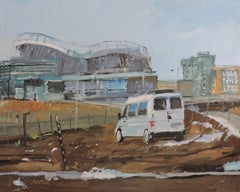 Bronco Stadium, Painting, Oil on Other