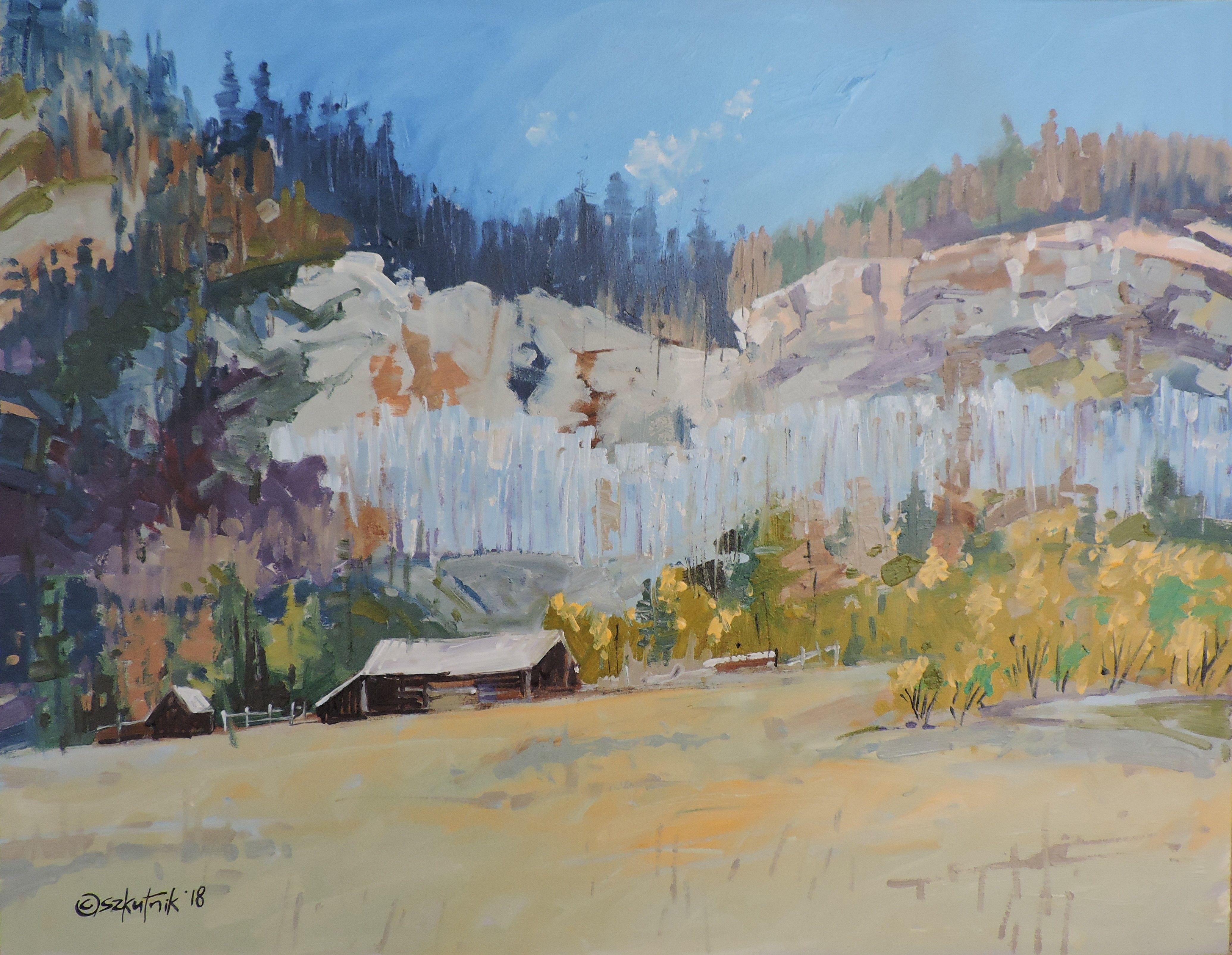 original en plein air oil on panel paint near Durango, Colorado :: Painting :: Impressionist :: This piece comes with an official certificate of authenticity signed by the artist :: Ready to Hang: No :: Signed: Yes :: Signature Location: front ::