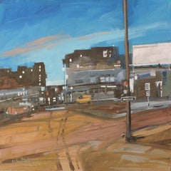 Curtis St, Painting, Oil on Wood Panel