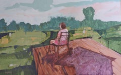 Deck View, Painting, Oil on Wood Panel