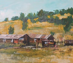 Down the Hill, Painting, Oil on Wood Panel