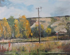 End Road, Painting, Oil on Wood Panel