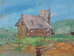 Bauernhofgebäude, Gemälde, Öl auf Anderem
