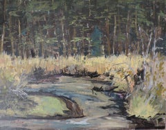 Forest Stream, Painting, Oil on Wood Panel