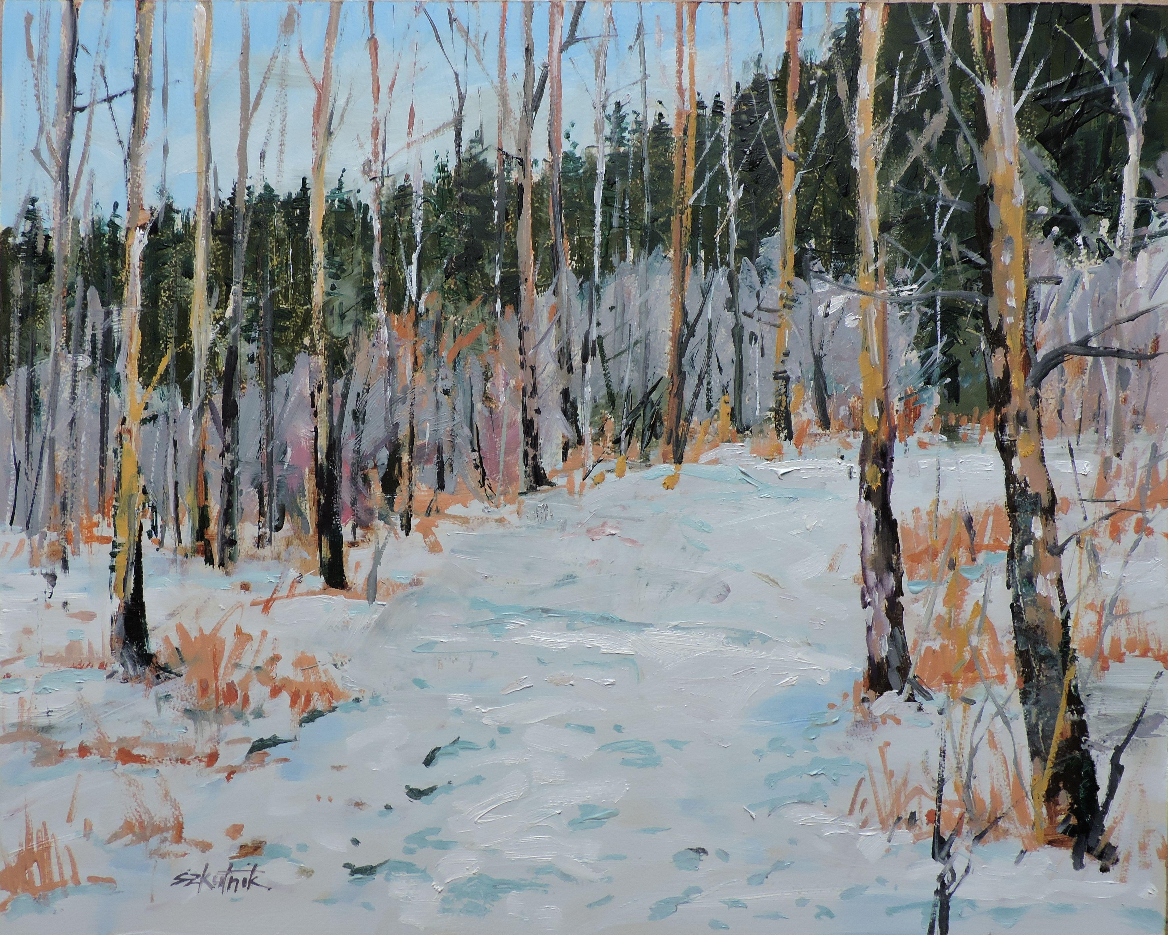 original en plein air winter landscape  :: Painting :: Impressionist :: This piece comes with an official certificate of authenticity signed by the artist :: Ready to Hang: No :: Signed: Yes :: Signature Location: front :: Wood Panel :: Landscape ::