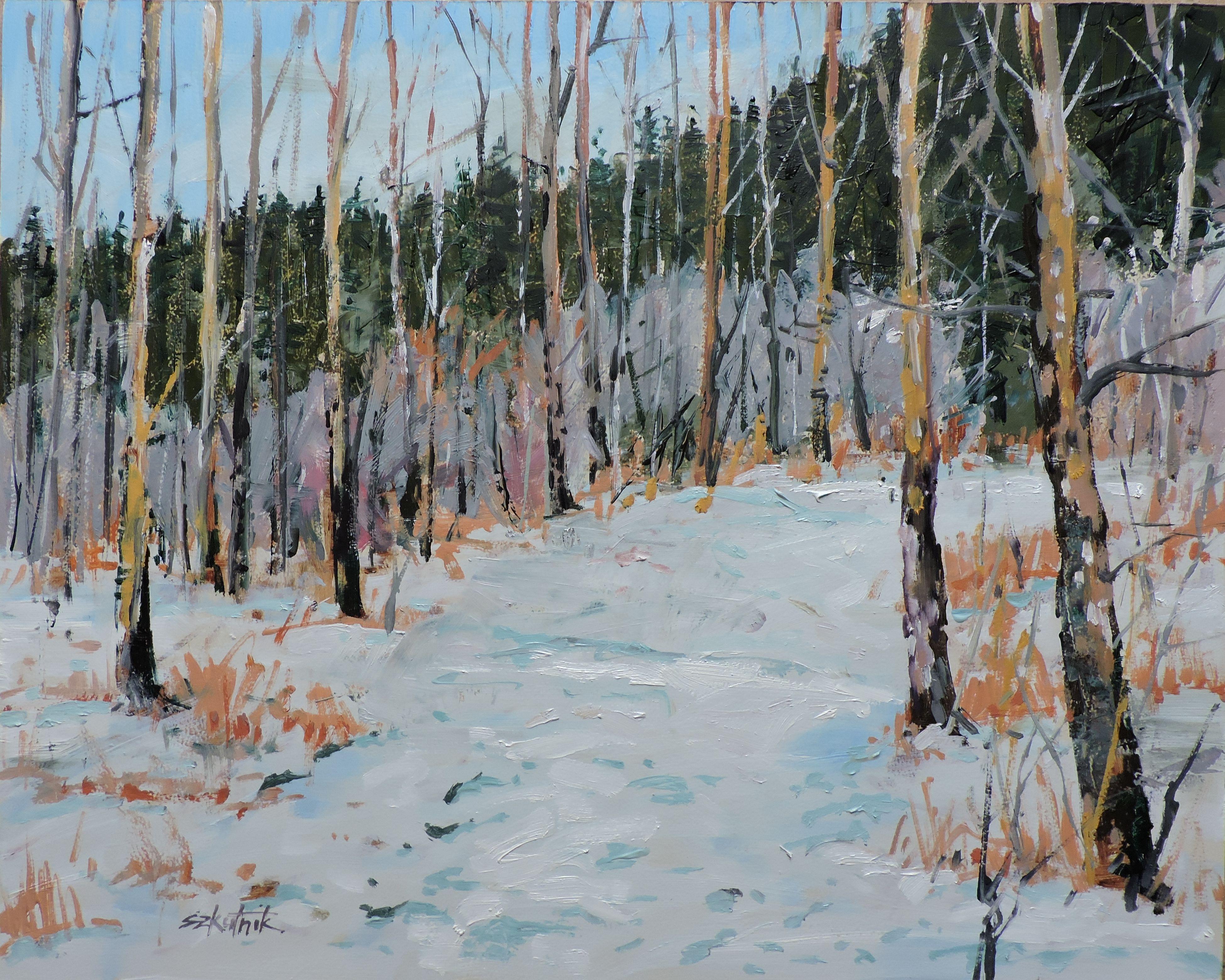 Polvere fresca, Pittura, Olio su pannello di Wood - Painting di Richard Szkutnik